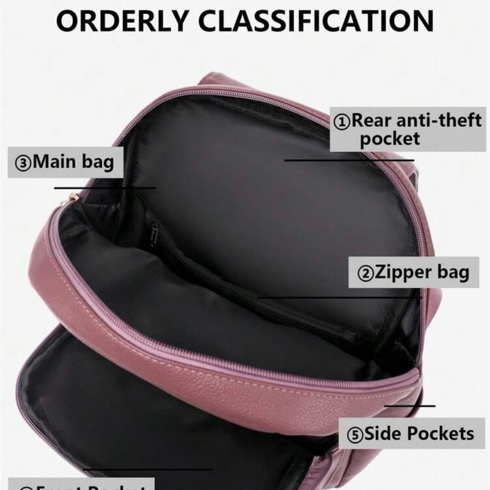 Beautiful nwt purple backpack/purse - Picture 4 of 6